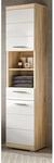 Inn.Furn Hochschrank Wei&szlig; Hochglanz Eiche 37 cm Badschrank Mambo