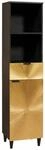 vidaXL Badezimmerschrank mit Regal Schwarz und Gold 38 x 33 x 160 cm 4017850