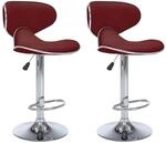 vidaXL Barhocker 2 Stk Weinrot Kunstleder 323649