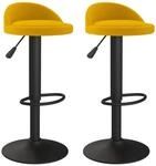 vidaXL Barhocker 2 Stk Gelb Samt 333608