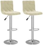 vidaXL Barhocker 2 Stk Creme Samt 333686