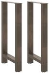 vidaXL Bartischbeine Naturstahl 2 Stk 50x90-91 cm Stahl 4013331