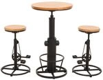 MCW Set Bartisch mit 2x Barhocker N20 Natur