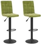 vidaXL Barhocker 2 Stk Hellgr&uuml;n Samt 335765