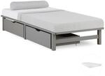 Homestyle4u Holzbett Jugendbett Palettenbett 90x200 mit Matratze 2 Bettk&auml;sten...