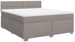 vidaXL Boxspringbett mit Matratze Taupe 180x200 cm Stoff 3285971