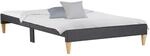 Homestyle4u Polsterbett mit Lattenrost 140x200 cm in Grau 2508