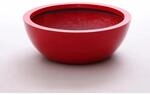 Elegant Einrichten Pflanzk&uuml;bel Fiberglas Schale-Rund D34xH12cm Hochglanz-Rot