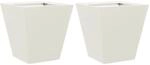 vidaXL Pflanzk&uuml;bel 2 Stk Wei&szlig; 30x30x30 Stahl 851041