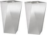 vidaXL Pflanzk&uuml;bel 2 Stk Silber 40 x 40 x 75 cm Edelstahl 883789