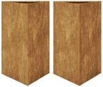 vidaXL Pflanzk&uuml;bel 2 Stk Dreieckig 50x43x75 cm Wetterfester Stahl 851184