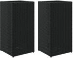 vidaXL Pflanzk&uuml;bel 2 Stk Schwarz 30x30x60 cm Poly Rattan 3210516