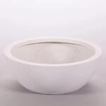 Elegant Einrichten Pflanzk&uuml;bel Fiberglas Schale-Rund D46xH16cm Perlmutt-Wei&szlig;