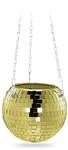 Relaxdays Pflanzentopf Glas Eisen Gold H&auml;ngend 13 cm x 15 cm 310 g