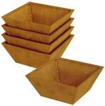 vidaXL Garten-Pflanzgef&auml;&szlig; 5 Stk Rostig 40 x 40 x 15 cm Wetterfeststahl 873823