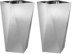vidaXL Pflanzk&uuml;bel 2 Stk Silber 40 x 40 x 75 cm Verzinkter Stahl 883791