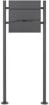 ML-Design Standbriefkasten Anthrazit mit Zeitungsfach St&auml;nder Anthrazit 120 cm