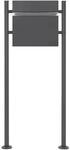 ECD Germany Standbriefkasten Anthrazit mit Zeitungsfach Pfosten Anthrazit 120cm