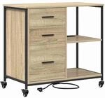 vidaXL Schrank mit Ladestation Mit Rad Sonoma-Eiche 76 x 41 x 72 cm 859836