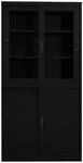 vidaXL B&uuml;roschrank mit Schiebet&uuml;r Schwarz 90x40x180 cm Stahl