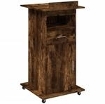 vidaXL Rednerpult mit Rollen & Schublade R&auml;uchereiche 55x55x107 cm 848028