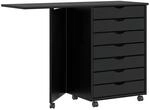 vidaXL Rollschrank mit Schreibtisch MOSS Schwarz Massivholz Kiefer 4015790
