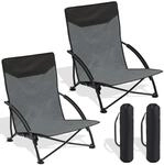 Sekey 2x Klappstuhl Campingstuhl Strandstuhl mit Gepolsterten Armlehnen Grau