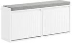 SoBuy Schuhbank Schmal mit 2 Klappen Garderobenbank mit Sitzkissen FSR98-XL-W