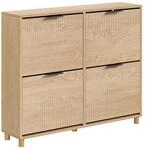 SoBuy Schuhschrank mit 4 Klappen Flurschrank Schuhregal Schuhkipper 100x83x24cm...