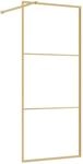 vidaXL Duschwand f&uuml;r Begehbare Dusche mit ESG Klarglas Golden 90x195cm 154937