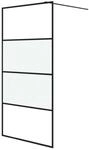 vidaXL Duschwand f&uuml;r Begehbare Dusche Schwarz 100x195 cm Halbmatt ESG 152127