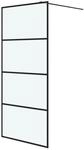 vidaXL Duschwand f&uuml;r Begehbare Dusche Schwarz 90x195cm Matt ESG-Glas 152131