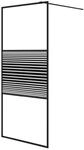 vidaXL Duschwand f&uuml;r Begehbare Dusche Schwarz 90x195 cm ESG-Glas Klar 152146