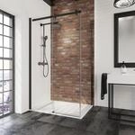 Schulte Schiebet&uuml;r Inkl. Seitenwand Alexa Style 2.0 Mattschwarz 200 cm x 90 cm