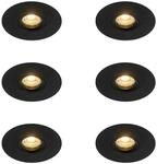 QAZQA Set mit 6 Moderner Einbaustrahler Schwarz 12 cm Buco
