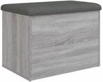 vidaXL Sitzbank mit Stauraum Grau Sonoma 62x42x45 cm Holzwerkstoff