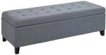 HOMCOM Sitzbank mit Stauraum Deckel Leinenoptik Grau 125 x 49 x 41,5 cm