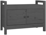 vidaXL Flurbank Grau 80x40x60 cm Massivholz Kiefer