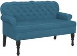 vidaXL Sitzbank mit R&uuml;ckenlehne Blau 119,5x64,5x75 cm Samt 372164