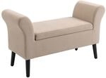 HOMCOM Sitzbank Polsterbank mit Stauraum Polyester Beige 111,5 x 41 x 65cm
