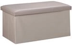 Relaxdays Sitzbank Kunstleder Grau Faltbar Mit Stauraum 37,5 cm x 76,5 cm x 38,5 cm