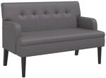 vidaXL Sitzbank mit R&uuml;ckenlehne Grau 112x65,5x75 cm Kunstleder 372151