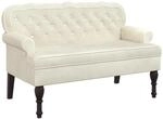 vidaXL Sitzbank mit R&uuml;ckenlehne Creme 119,5x64,5x75 cm Samt 372163