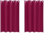 vidaXL Verdunkelungs-Vorh&auml;nge mit Ringen Weinrot Polyester 4107354