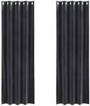 vidaXL Vorh&auml;nge 2 Stk Dunkelgrau 140 x 225 cm Samt 4107225