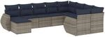 vidaXL 10-Tlg Gartensofa-Set mit Kissen Grau Polyrattan 3221860