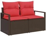 vidaXL Garten-Sofa mit Kissen 120 x 62 x 69 cm Poly-Rattan 42006758