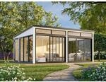 Palmako Holz-Gartenhaus Saga Slide Plus Pultdach Lackiert 582 cm x 420 cm