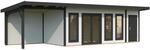 Palmako Holz-Gartenhaus Aurelia Pultdach Wei&szlig; Lackiert 973 cm x 300 cm 27,1 m&sup2;
