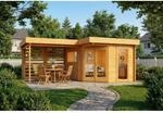 Alpholz 5-Eck Holz-Gartenhaus Pepe Optima 618x462cm Impr&auml;gniert Pinie 34mm